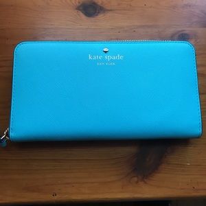 Kate Spade Lacy Cedar St Atoll Tiffany Blue  Zip